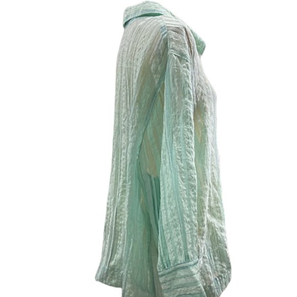 Ruby Rd Mint Green Button Front Top - Picture 7 of 8